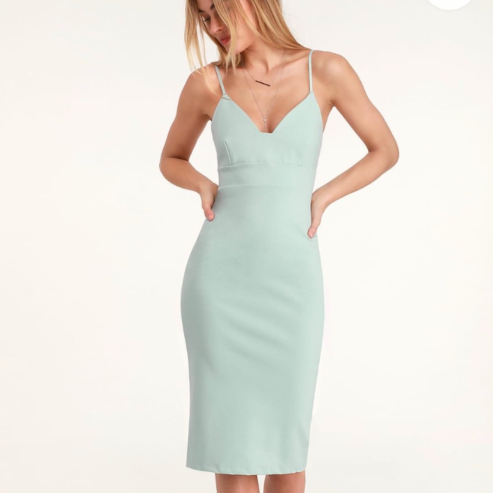 NWT Don't Tell 'Em Light Blue Bodycon Midi Dress Size XL